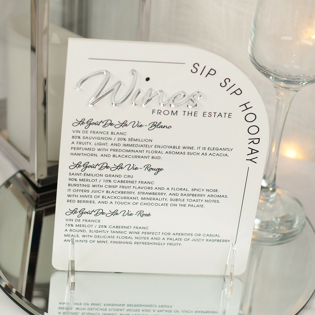 Modern Arch Acrylic Business Bar Drinks Menu Sign-Love Lumi Ltd