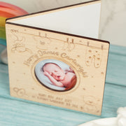 New Baby Photo Engraved Wooden Keepsake Greetings Card
