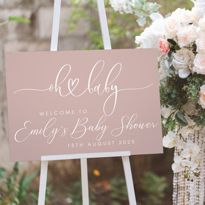 Oh Baby Acrylic Welcome to My Baby Shower Matte Pastel Sign Board