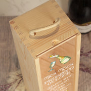 Prosecco O'Clock Bottle Box with clear lid and matching Glass Gift Set