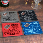 Game Over Games Controller PU Leather Coaster with Bottle Opener
