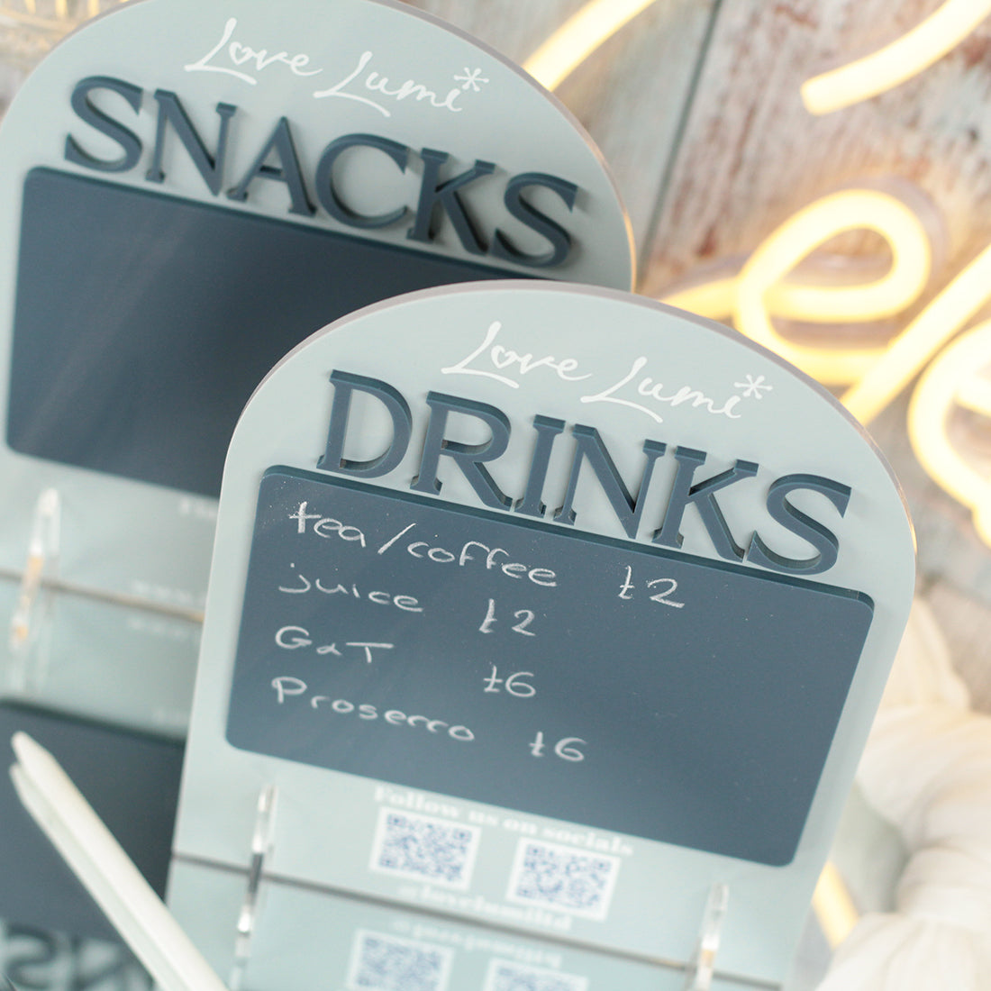 Custom 3D Acrylic Branded Business Chalkboard style sign