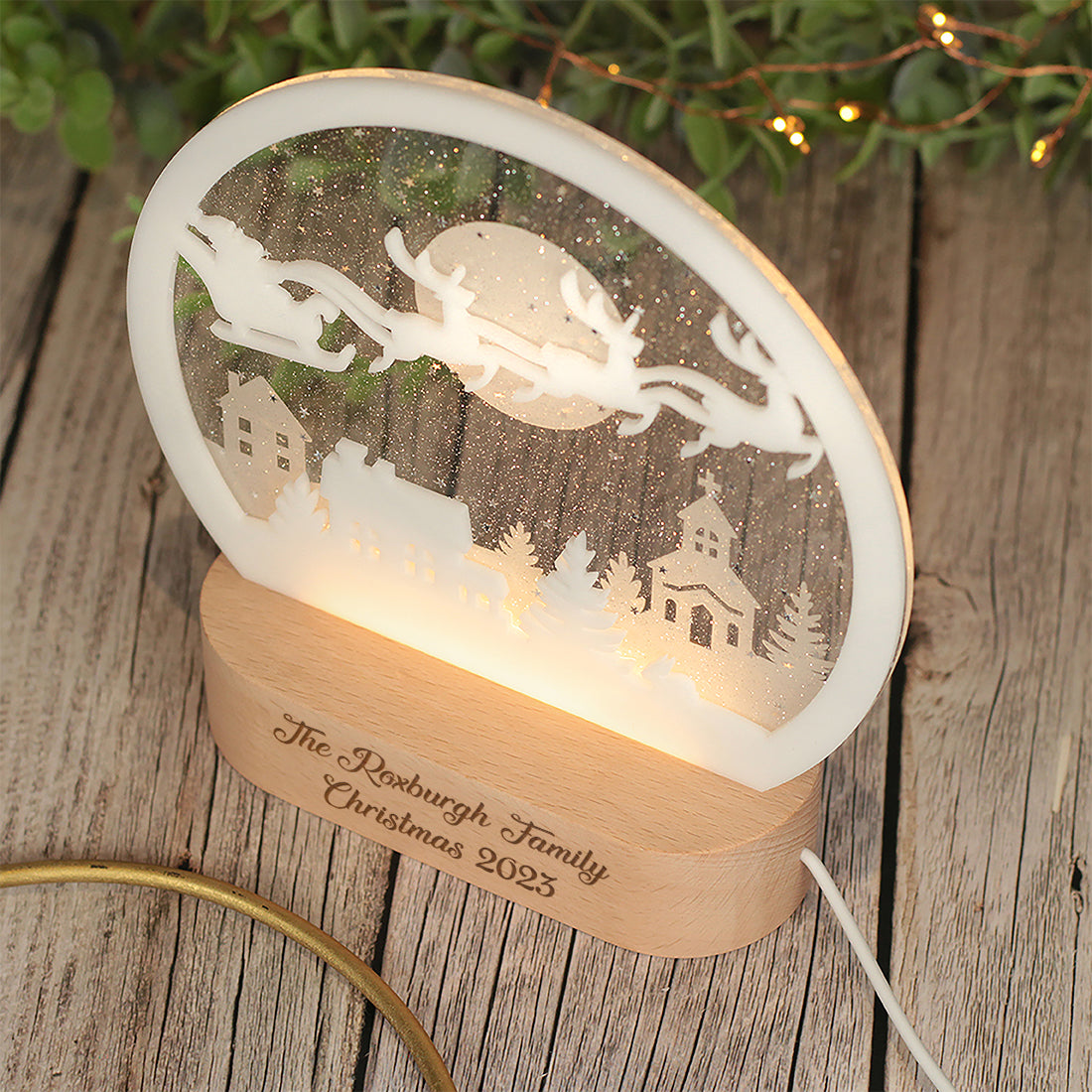 Christmas Winter Village Sparkling Night Sky Snow Christmas Light Decoration-Love Lumi Ltd