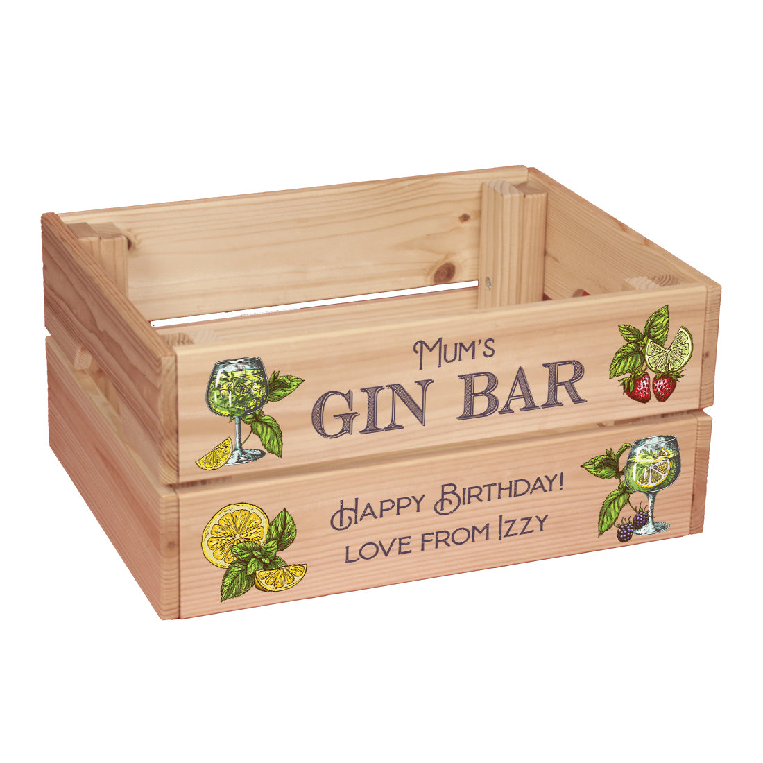 Gin Bar Treat Hamper Gift Crate-Love Lumi Ltd