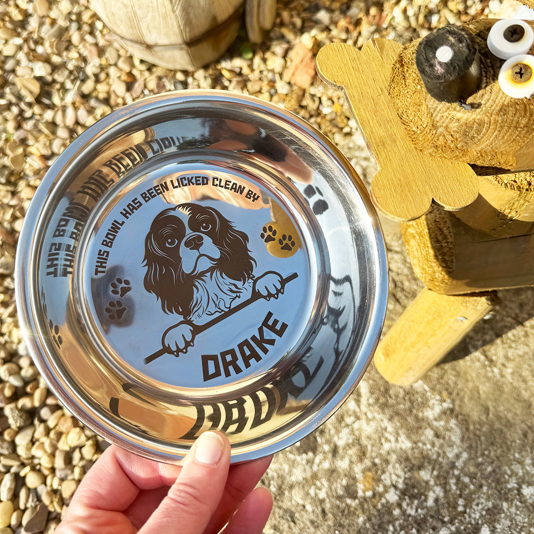 Custom Dog Breed 'Licked Clean By' Non Slip Food Bowl