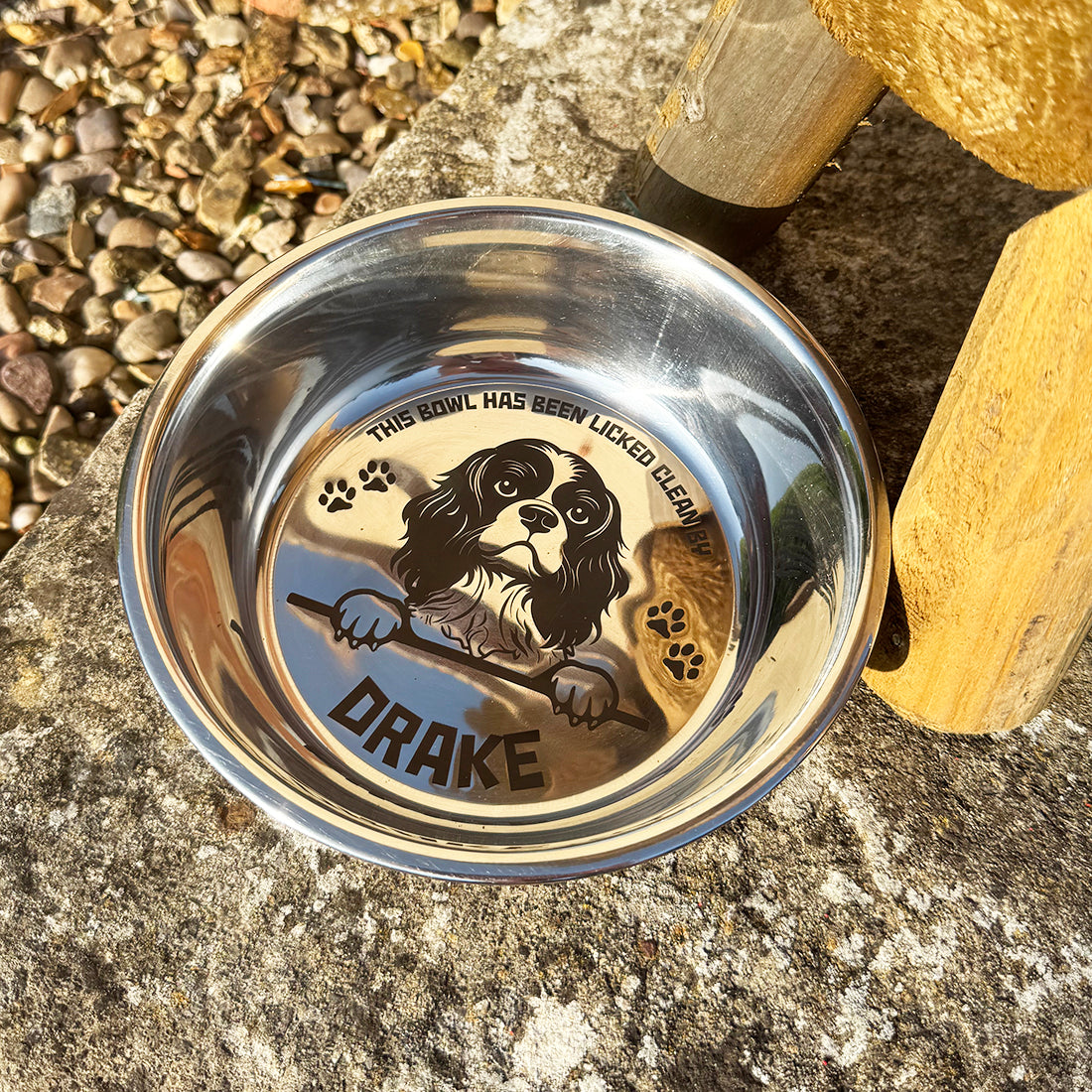 Custom Dog Breed 'Licked Clean By' Non Slip Food Bowl