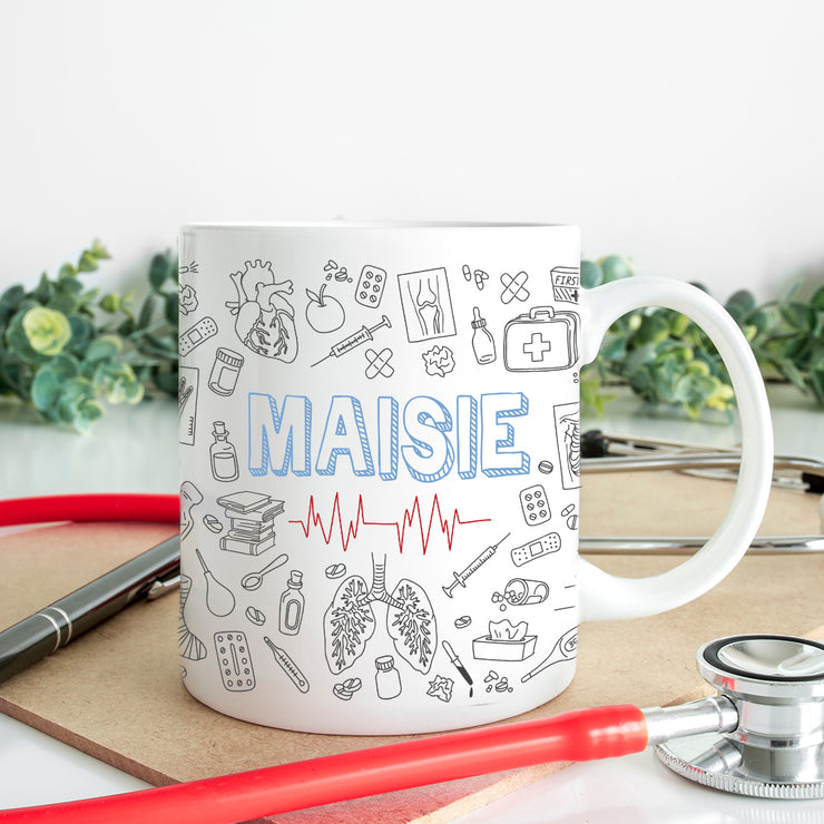 Personalised Number One Doctor Doodles Ceramic Mug