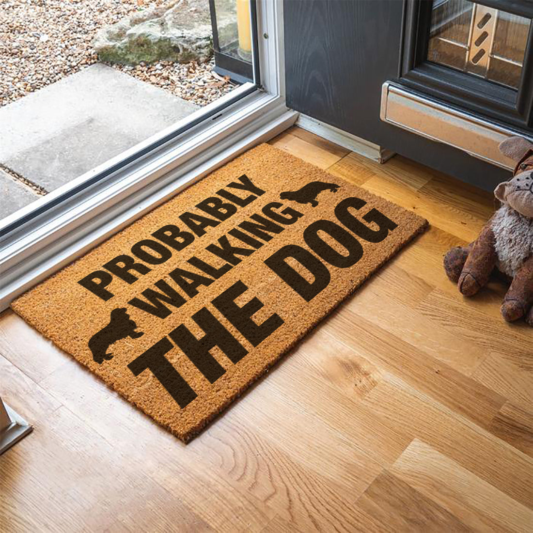 Probably... Walking the Dog Dogs Custom Indoor Door Mat-Love Lumi Ltd