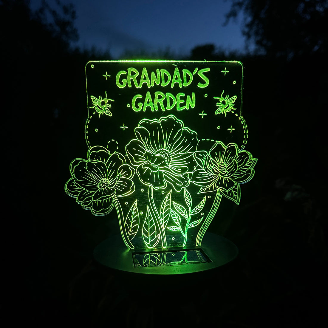 Flowers and Bees Colour Changing Garden Solar Light