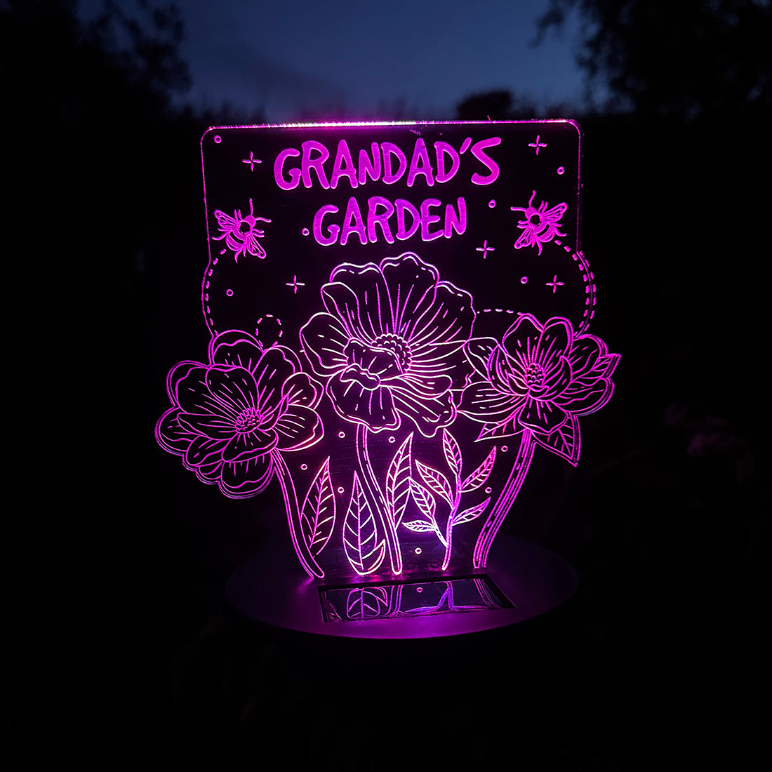 Flowers and Bees Colour Changing Garden Solar Light