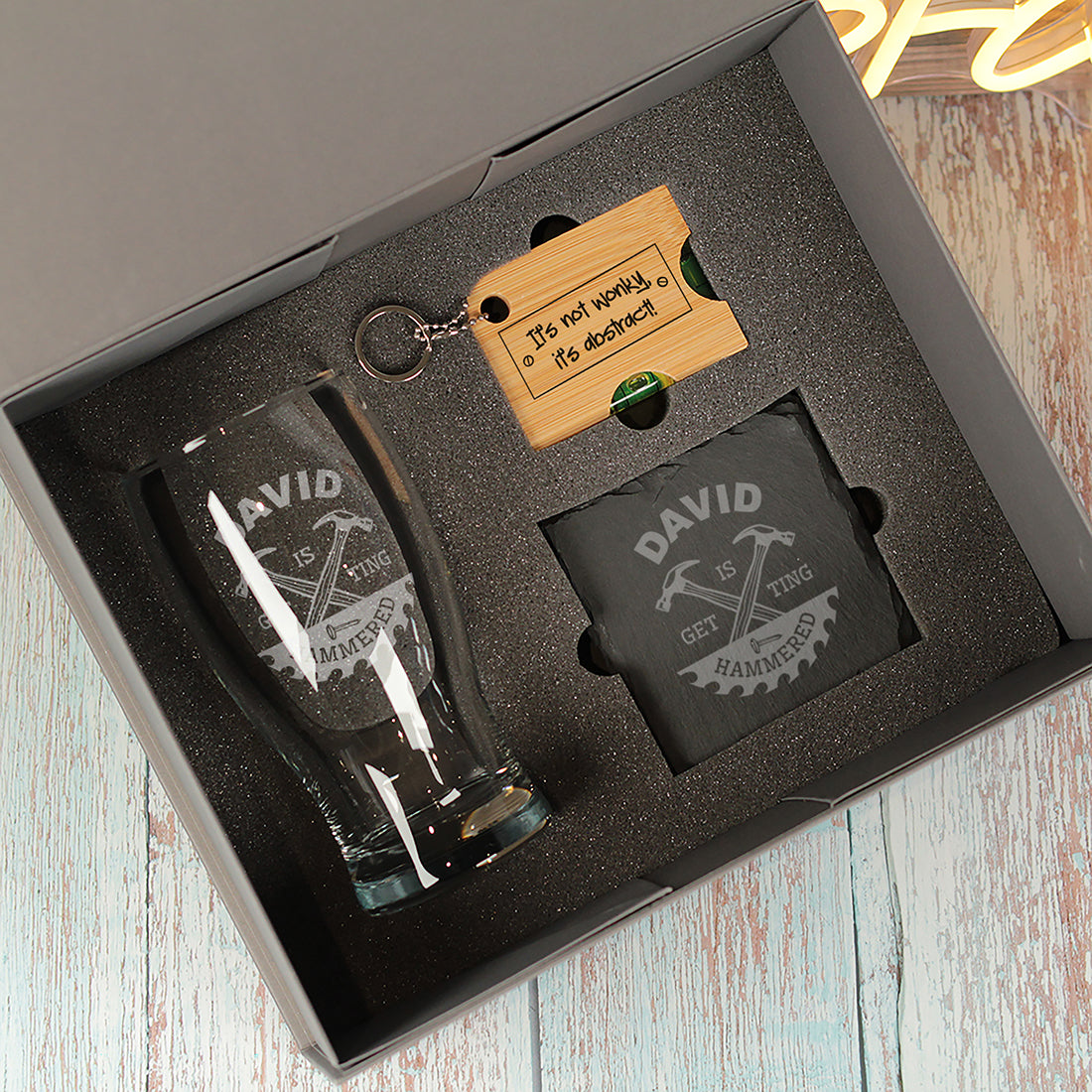 Getting Hammered DIY themed Pint Glass Gift Boxed Set