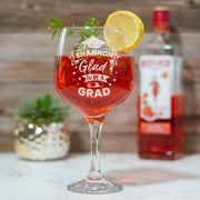 Glad to be a Grad Graduation Cap Gift Large Balloon Gin Glass