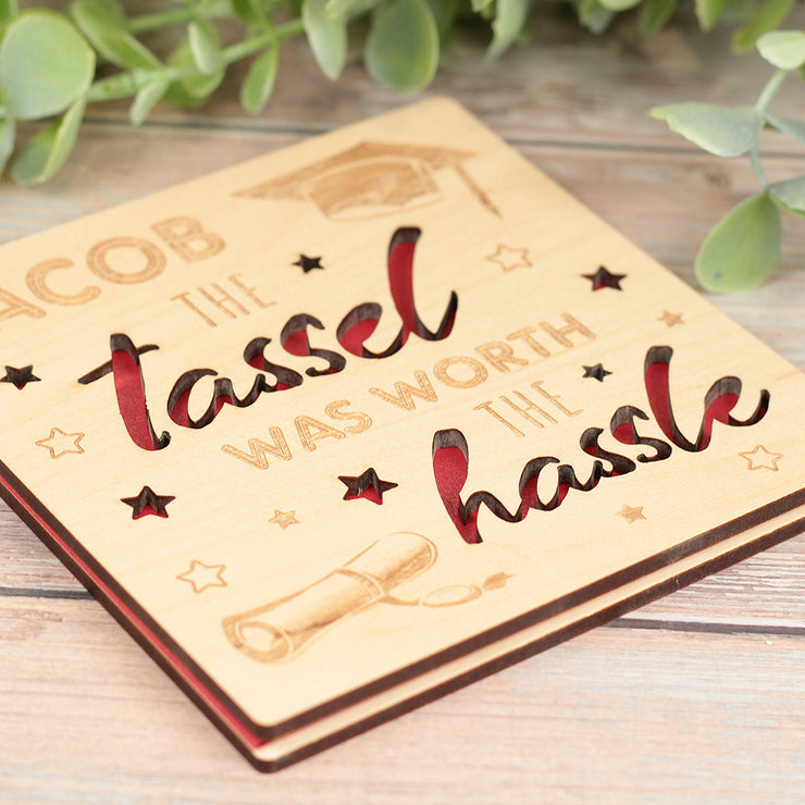 3D Wooden Engraved Graduation Greetings Card