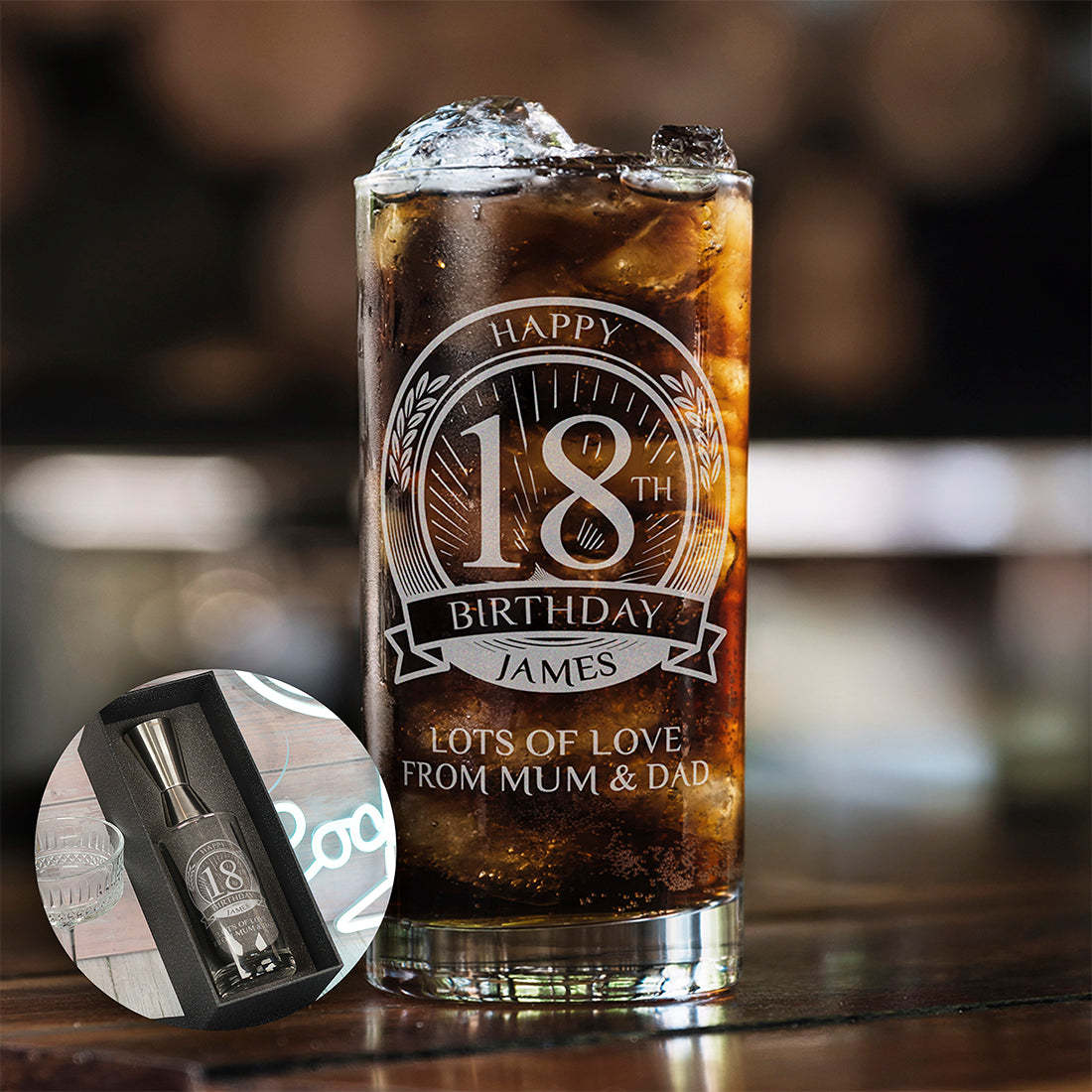 Milestone Birthday Any Age Highball Glass and Gift Boxed Set