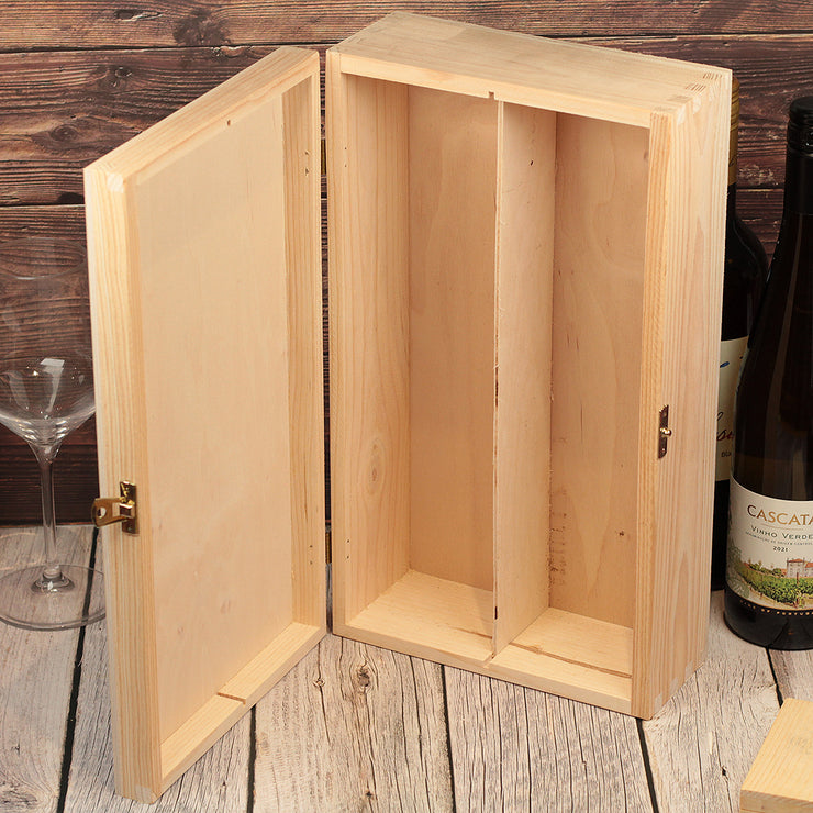 Engraved Grape Vines Double Wine Bottle Gift Box