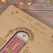 New Home Front Door Engraved Wooden Keepsake Greetings Card