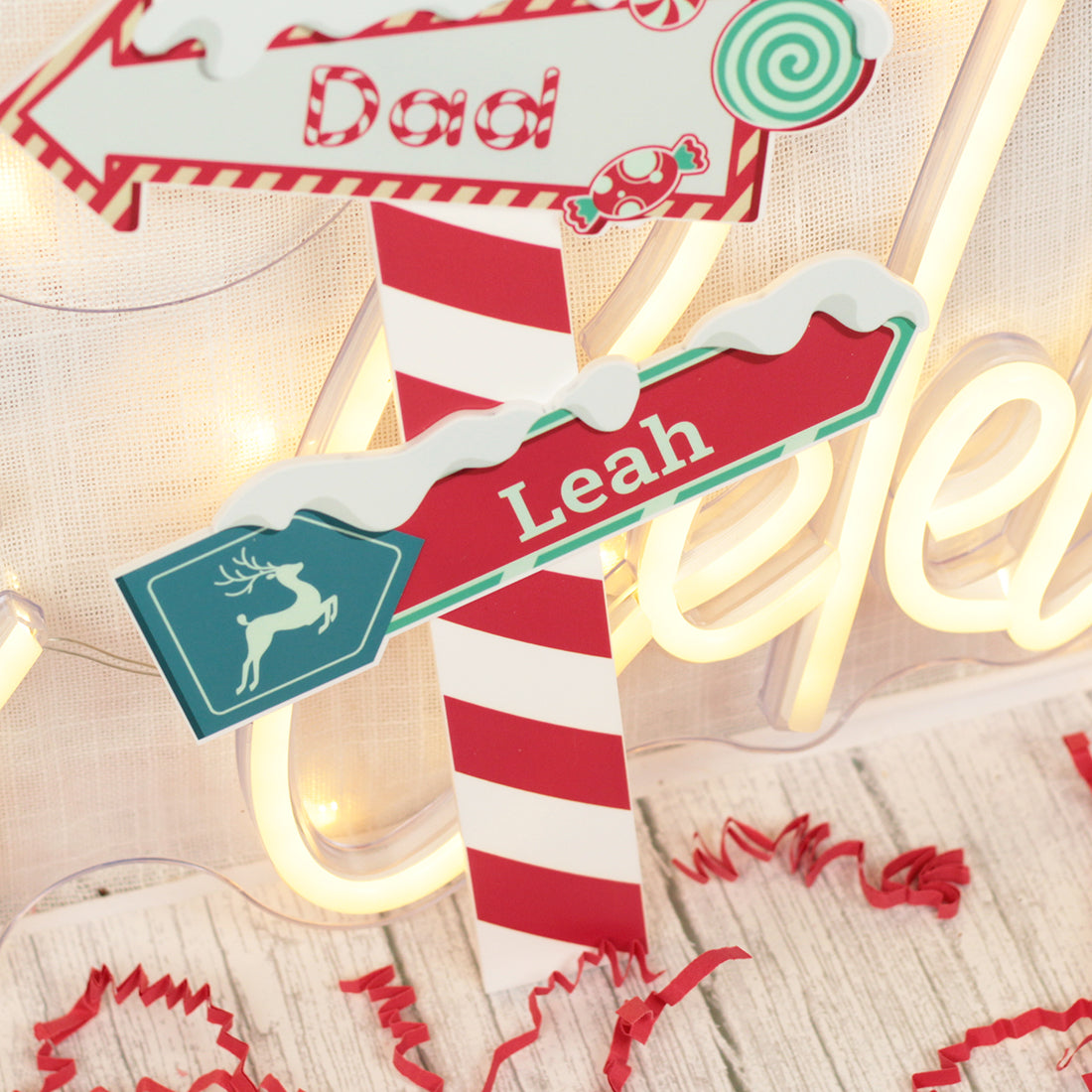 North Pole Family Christmas Wall Hanging Sign