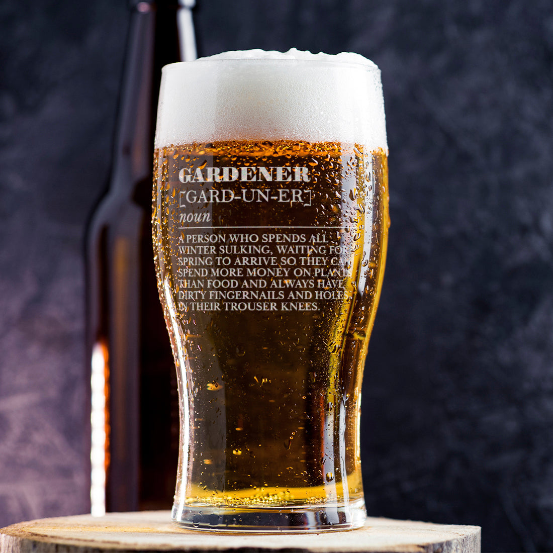 Gardener Dictionary Definition Pint Glass-Love Lumi Ltd