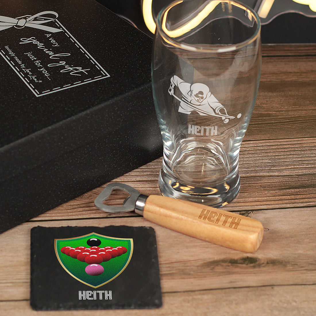 Snooker Pint Glass Boxed Gift Set