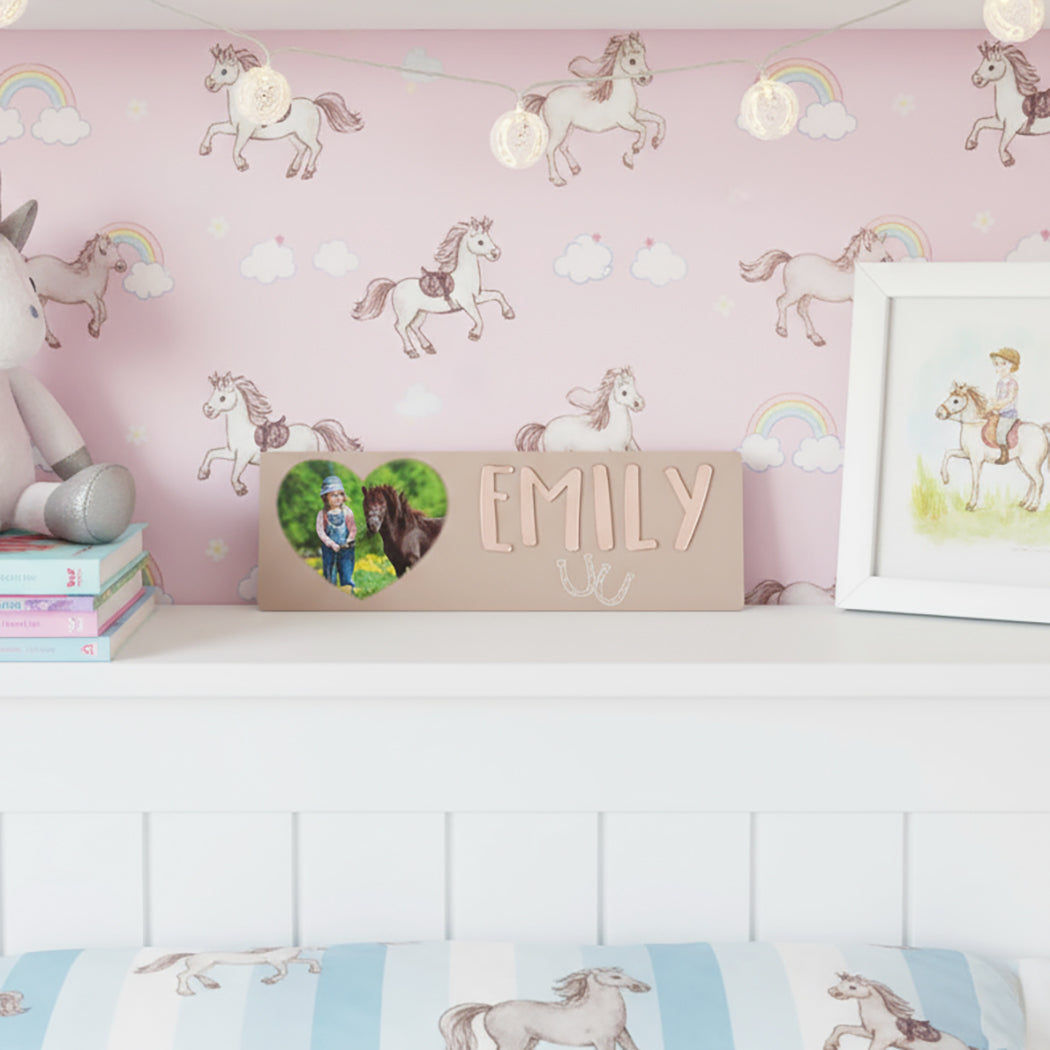 Pony Photo and Name 3D Acrylic Bedroom Sign