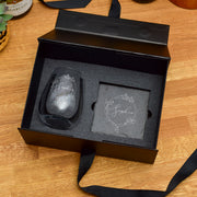 Luxury Gift Boxed Floral Frame Stemless Glass and Coaster Set