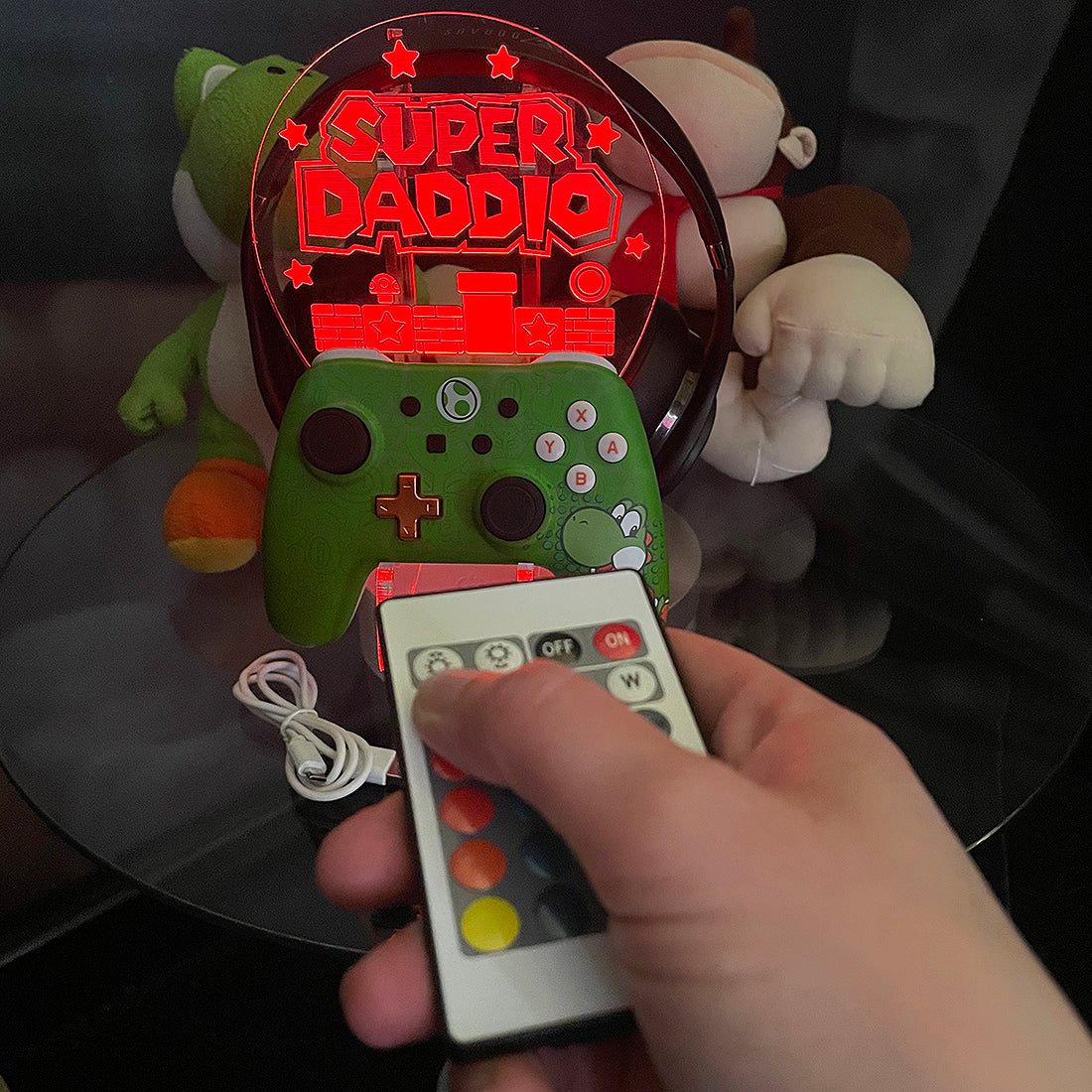 Super Gamer LED Light Controller and Headset Gaming Station with Colour Changing base-Love Lumi Ltd