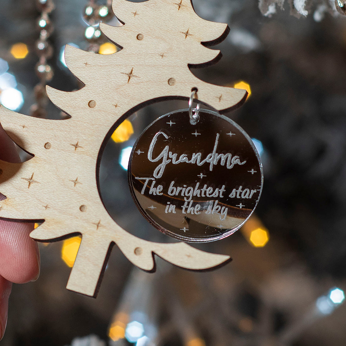 Memorial Christmas Tree with Mirror Bauble Christmas Decoration-Love Lumi Ltd