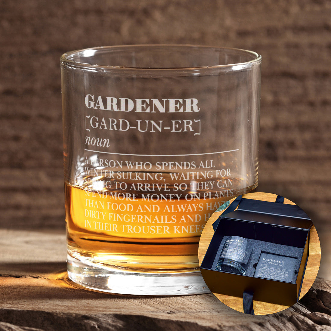 Gardener Dictionary Definition Engraved Tumbler Glass-Love Lumi Ltd