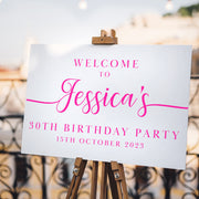 Classic Script Birthday Party Welcome Sign