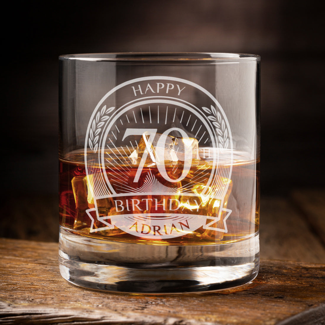 Happy Birthday 70th Engraved tumbler Glass