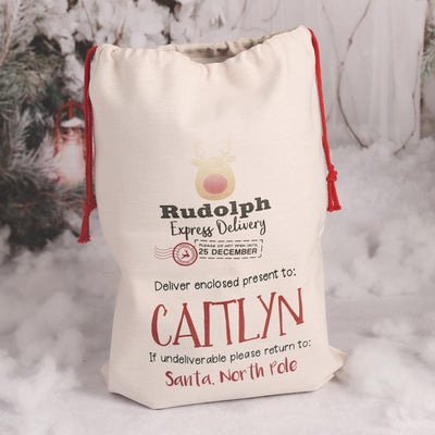 Personalised Reindeer Express Christmas Gift Sack and stocking-Love Lumi Ltd