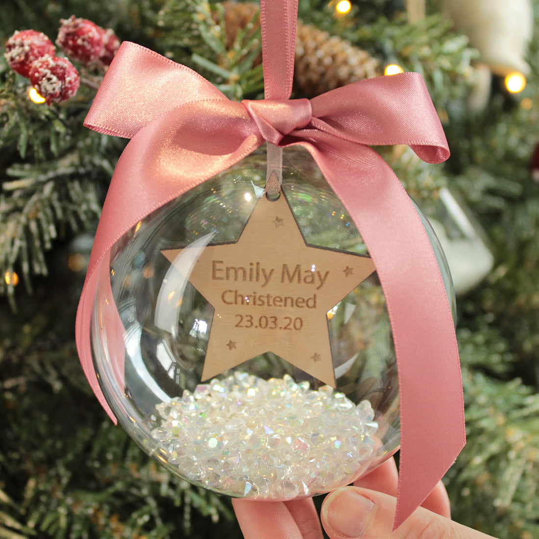 Christening Keepsake Christmas Bauble-Love Lumi Ltd