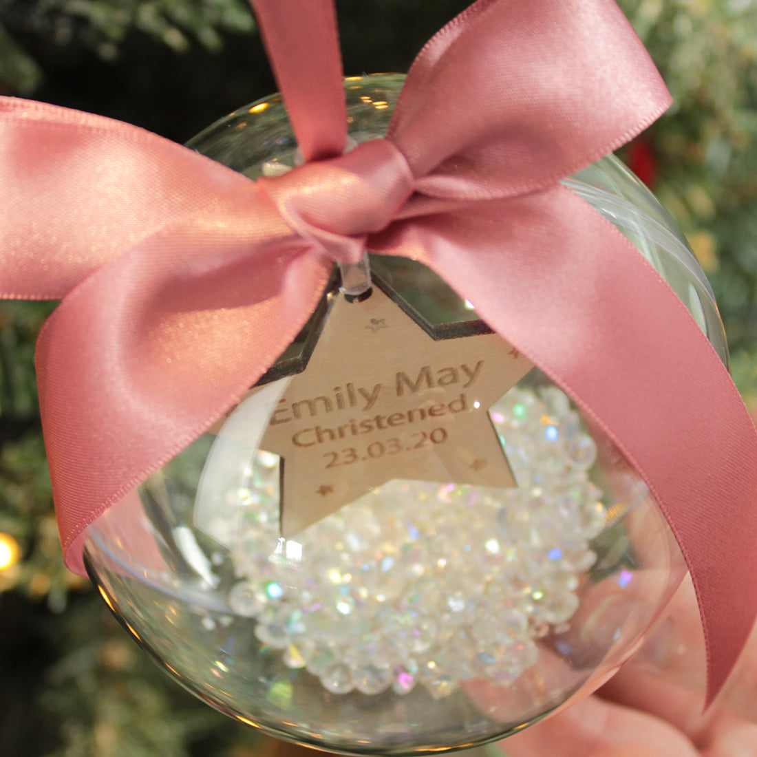 Christening Keepsake Christmas Bauble-Love Lumi Ltd