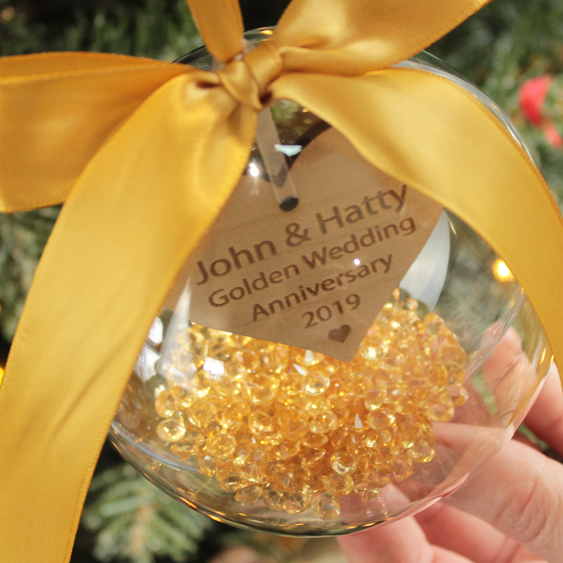 Wedding Anniversary Christmas Bauble-Love Lumi Ltd