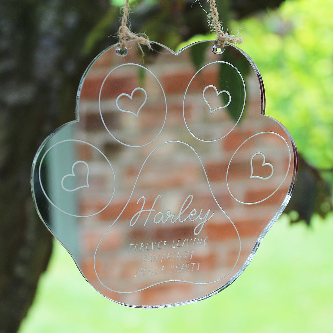 Personalised Paw Print Mirror Remembrance Keepsake-Love Lumi Ltd