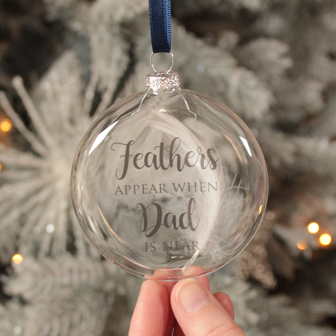 Glass Feathers Appear Memorial Christmas Bauble-Love Lumi Ltd