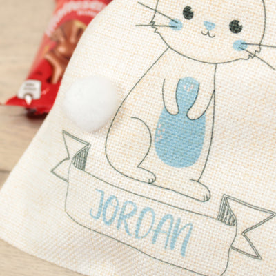 Personalised Pom Pom Bunny Easter Gift Bag-Love Lumi Ltd