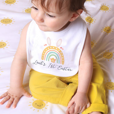 My 1st Easter Pastel Rainbow Super Soft Baby Bib-Love Lumi Ltd
