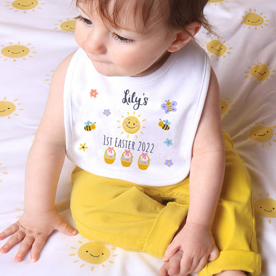 My 1st Easter Pastel Sunshine Super Soft Baby Bib-Love Lumi Ltd