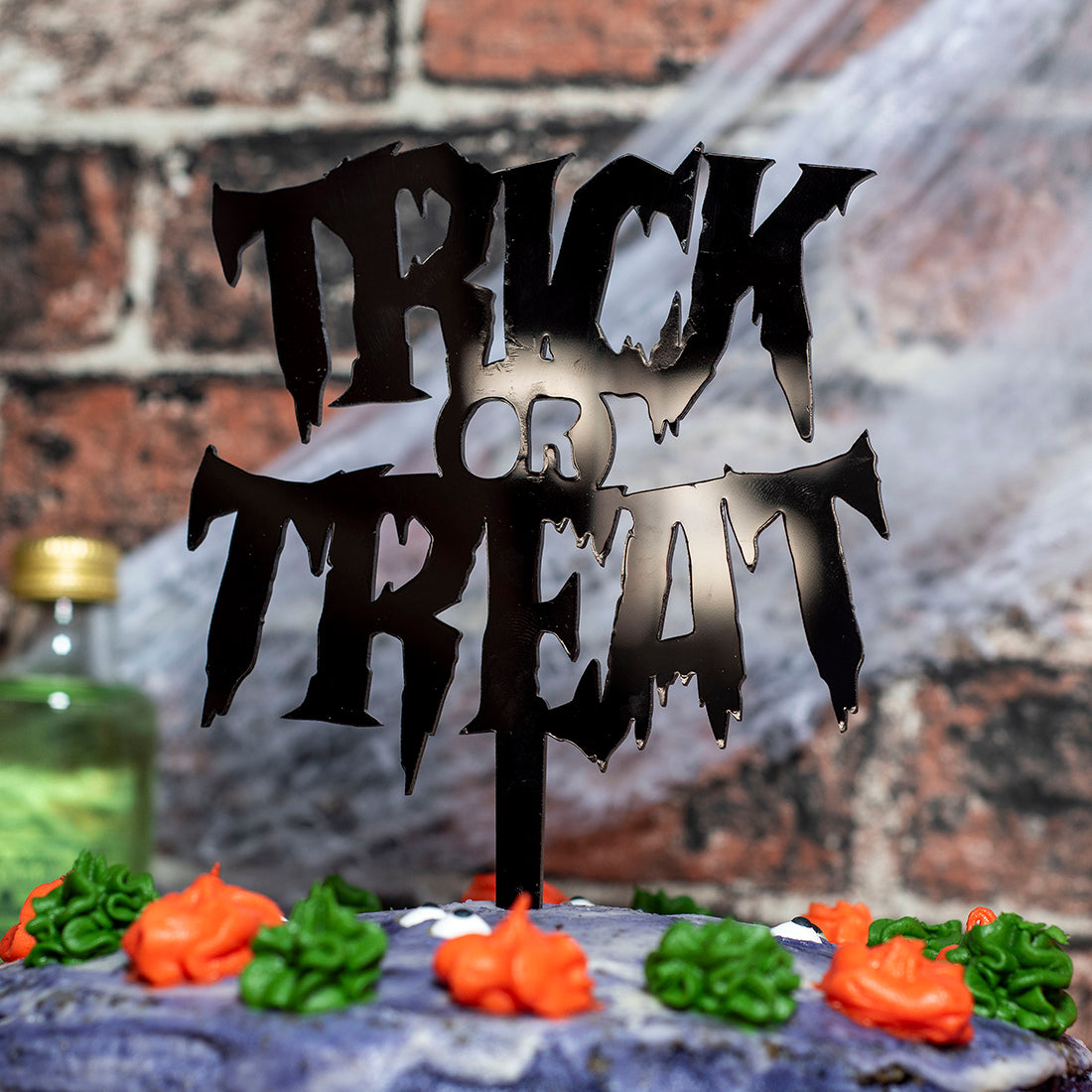 Halloween Trick or Treat Reusable Acrylic Cake Topper-Love Lumi Ltd