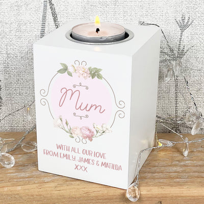 Personalised Floral Wreath Candle Tealight Holder-Love Lumi Ltd