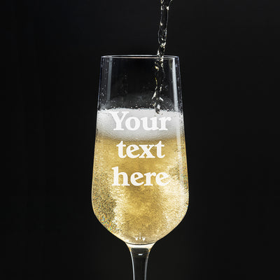 Any Text Glass Champagne Prosecco Flute-Love Lumi Ltd