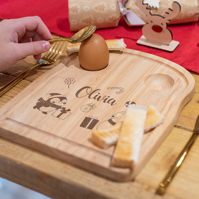 Christmas Penguin and Snowman Dippy Egg and Toast Breakfast Board-Love Lumi Ltd