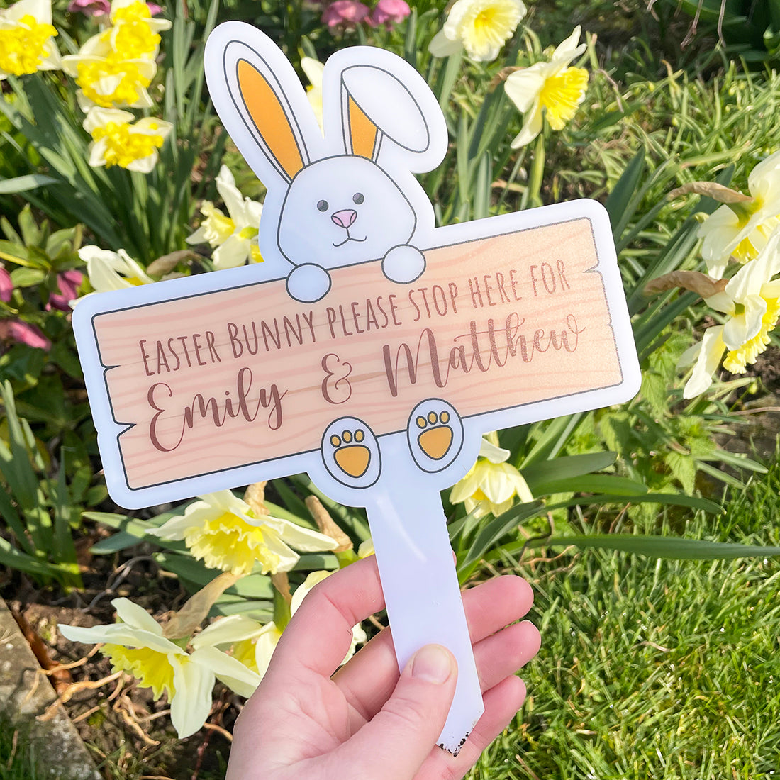 Easter Bunny Please Stop Here Acrylic Sign-Love Lumi Ltd