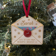 Personalised Santa's Letter Gift Card Holder Christmas Tree Decoration-Love Lumi Ltd