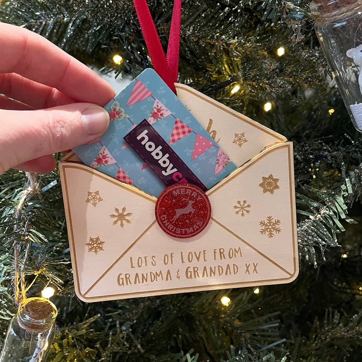 Personalised Santa's Letter Gift Card Holder Christmas Tree Decoration-Love Lumi Ltd