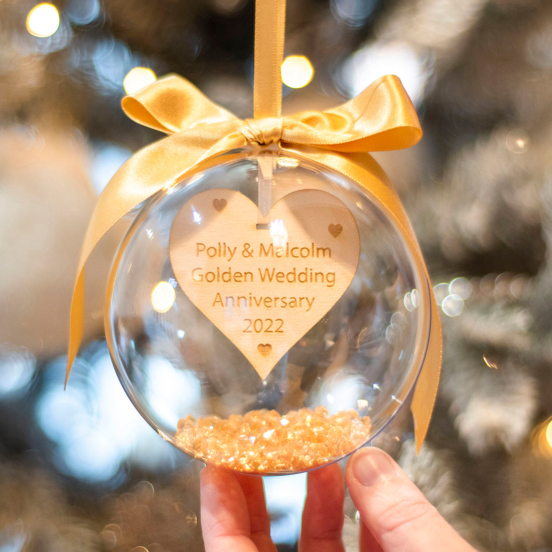 Wedding Anniversary Christmas Bauble-Love Lumi Ltd