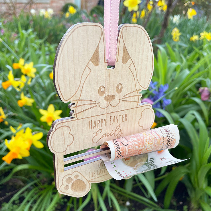 Engraved Bunny or Egg Easter Hunt Money Holder Gift Card-Love Lumi Ltd