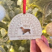 Rainbow Memorial Pet Dog Breed Wood and Acrylic Christmas Tree Decoration-Love Lumi Ltd