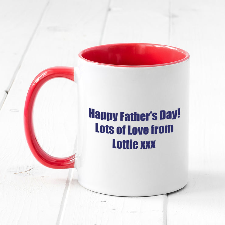 Personalised Top Dad Red Handled Mug-Love Lumi Ltd